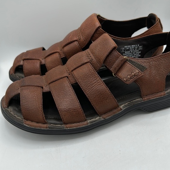 Rockport men’s brown leather fisherman sandals, size 9 main image 7